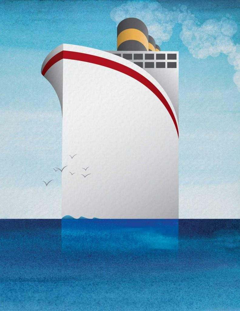 Dynamic Illustration of a large cruise boat