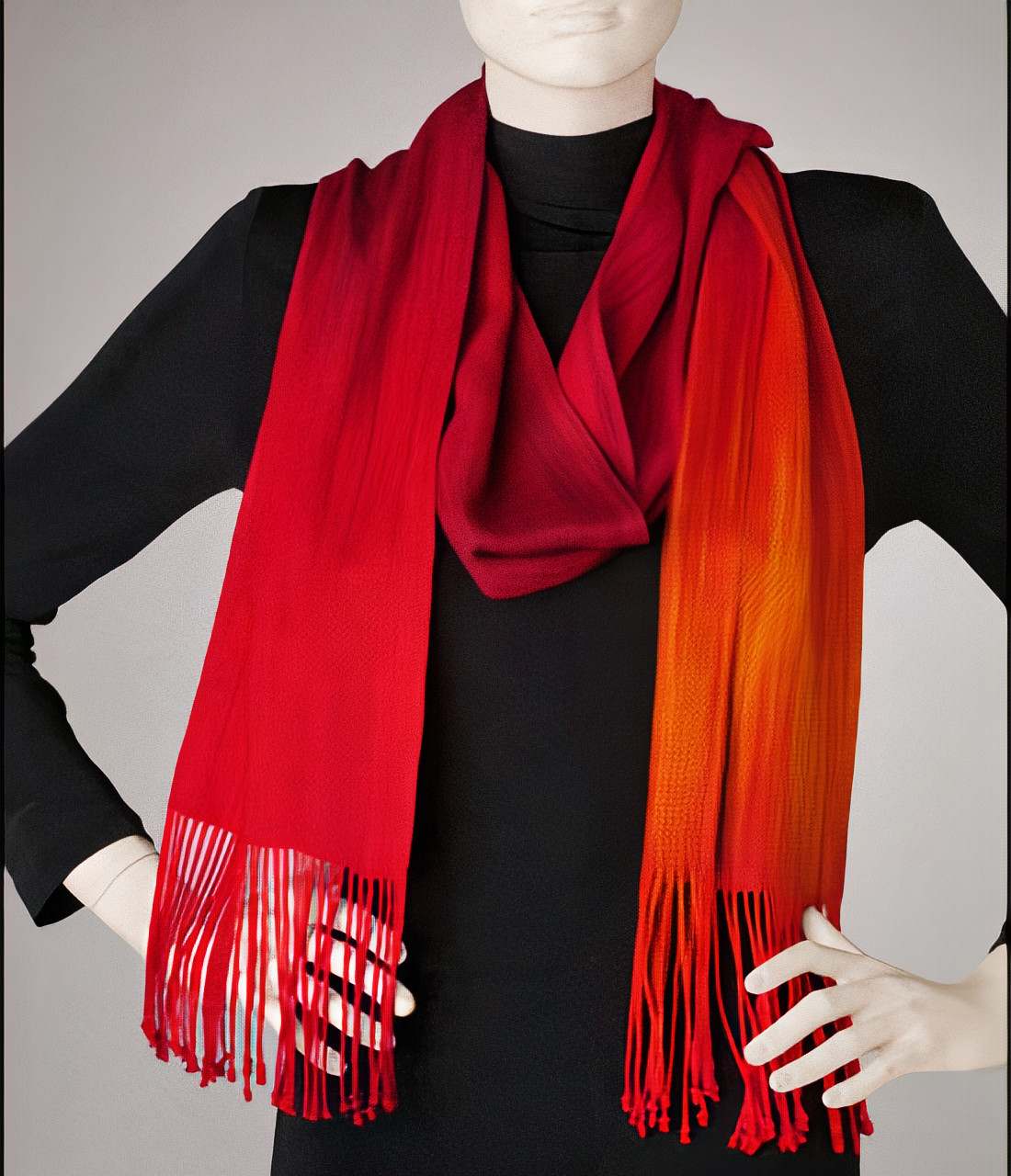 Painted Scarf with sunrise colors by Ruch